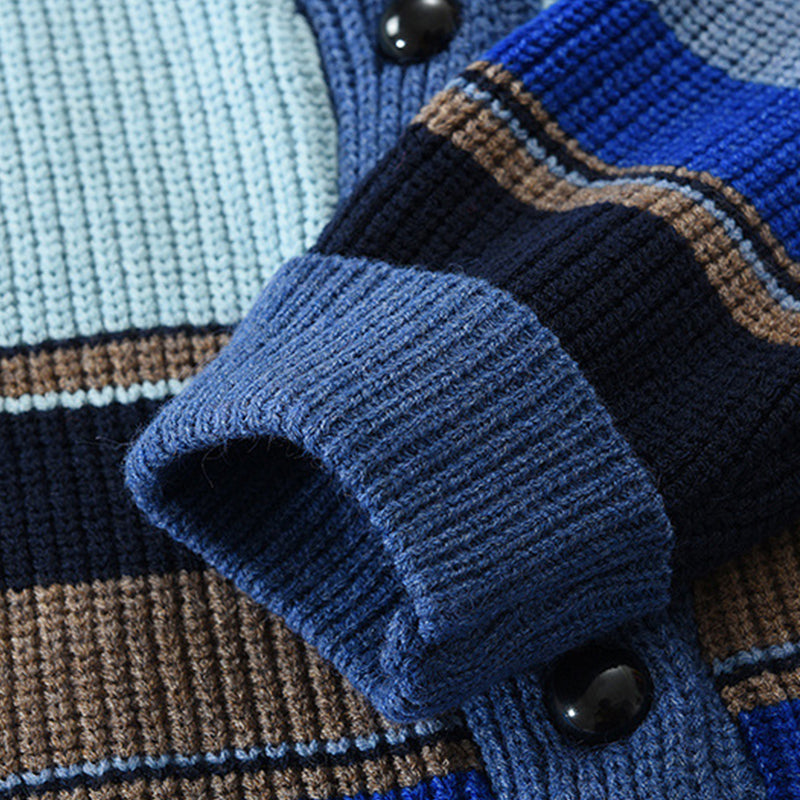 Noah - Colorblock Lapel Sweater Jacket Regular Fit