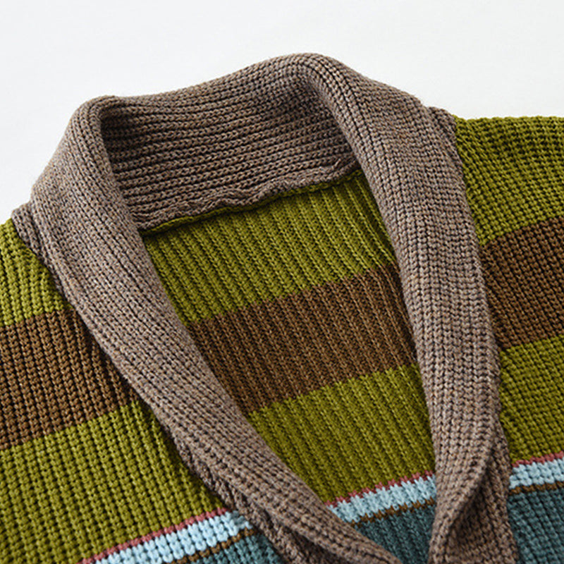 Noah - Colorblock Lapel Sweater Jacket Regular Fit