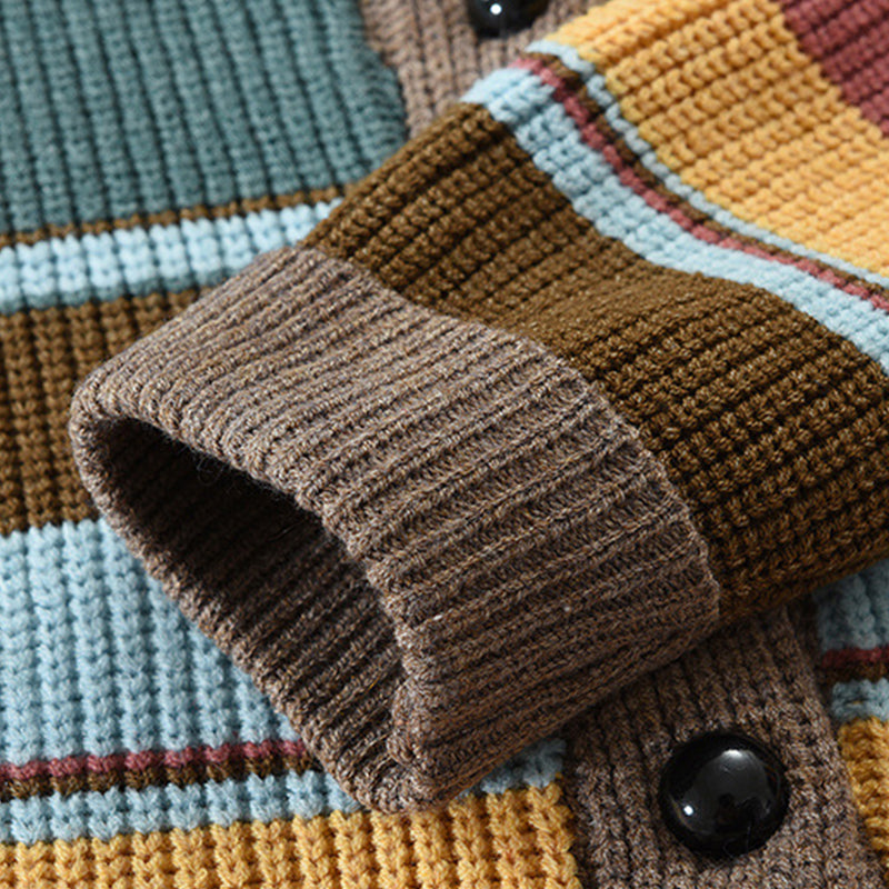 Noah - Colorblock Lapel Sweater Jacket Regular Fit