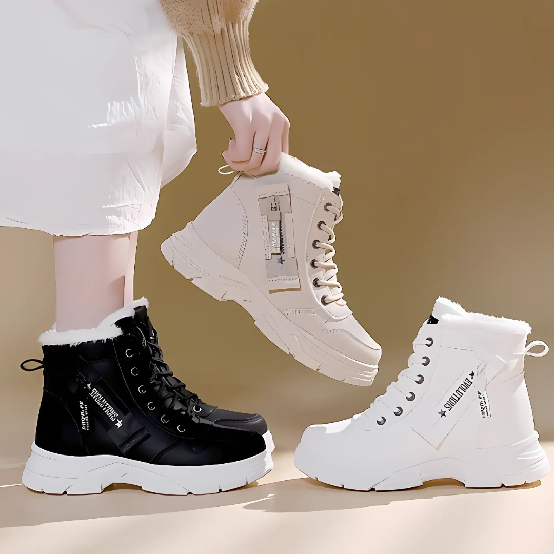 Aurora - Minimal Lace-Up Boots Structured Fit