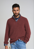 Alfred - Half Zip Jumper Ribbed Texture Long Sleeve