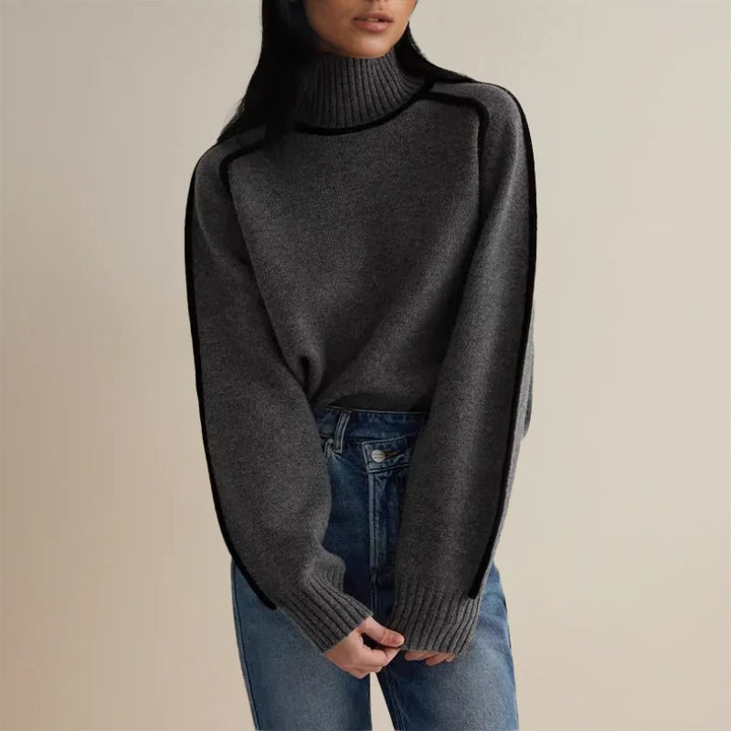 Oriana - Turtleneck Sweater Straight Cut Ribbed