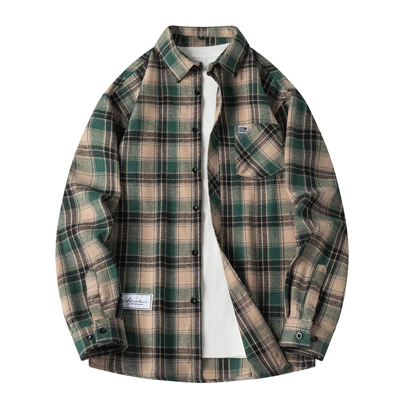 Kai - Classic Plaid Flannel Shirt Long Sleeve