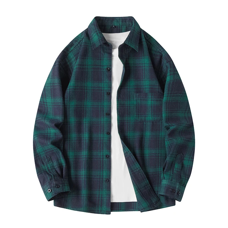 Kai - Classic Plaid Flannel Shirt Long Sleeve