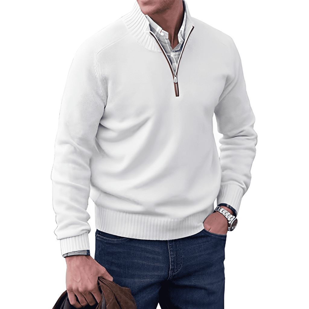 Seth - Knitted Pullover Jumper Half-Zip Regular Length