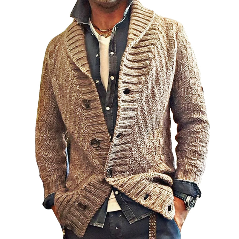 Mohamed - Lapel Cardigan Jacket Textured Fit
