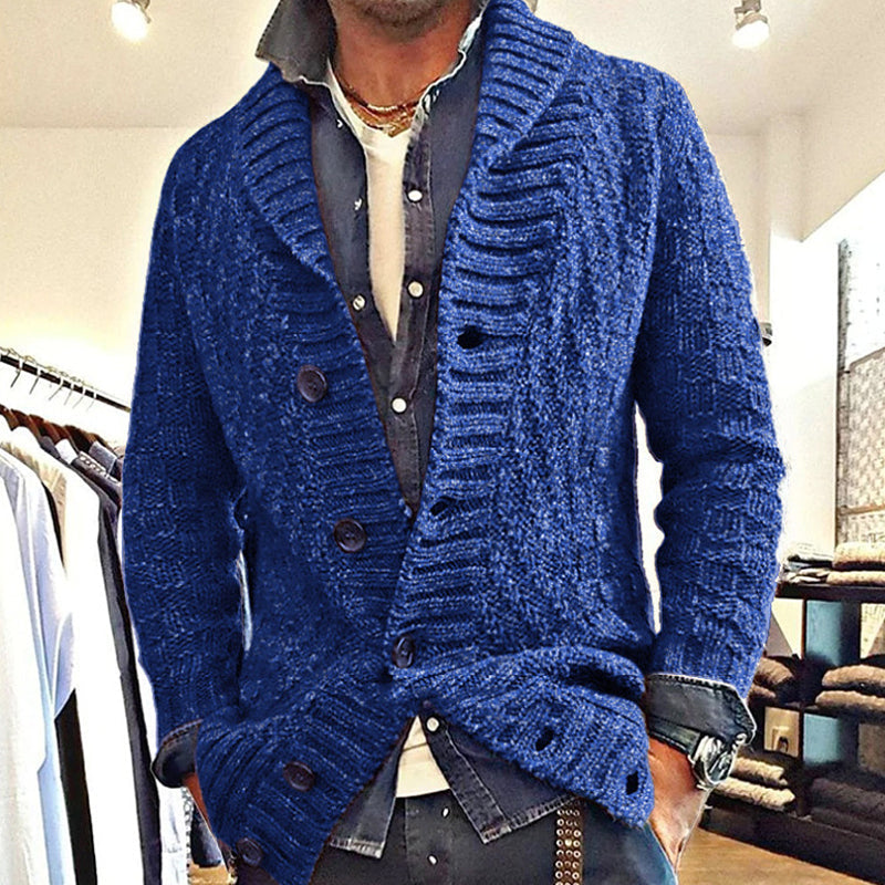 Mohamed - Lapel Cardigan Jacket Textured Fit