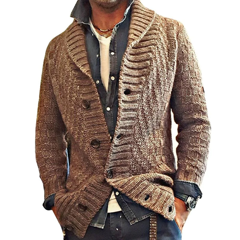 Mohamed - Lapel Cardigan Jacket Textured Fit
