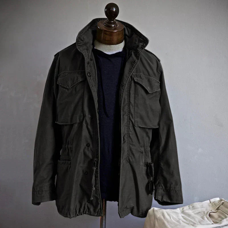 Amir - Structured Military Field Jacket with Pockets