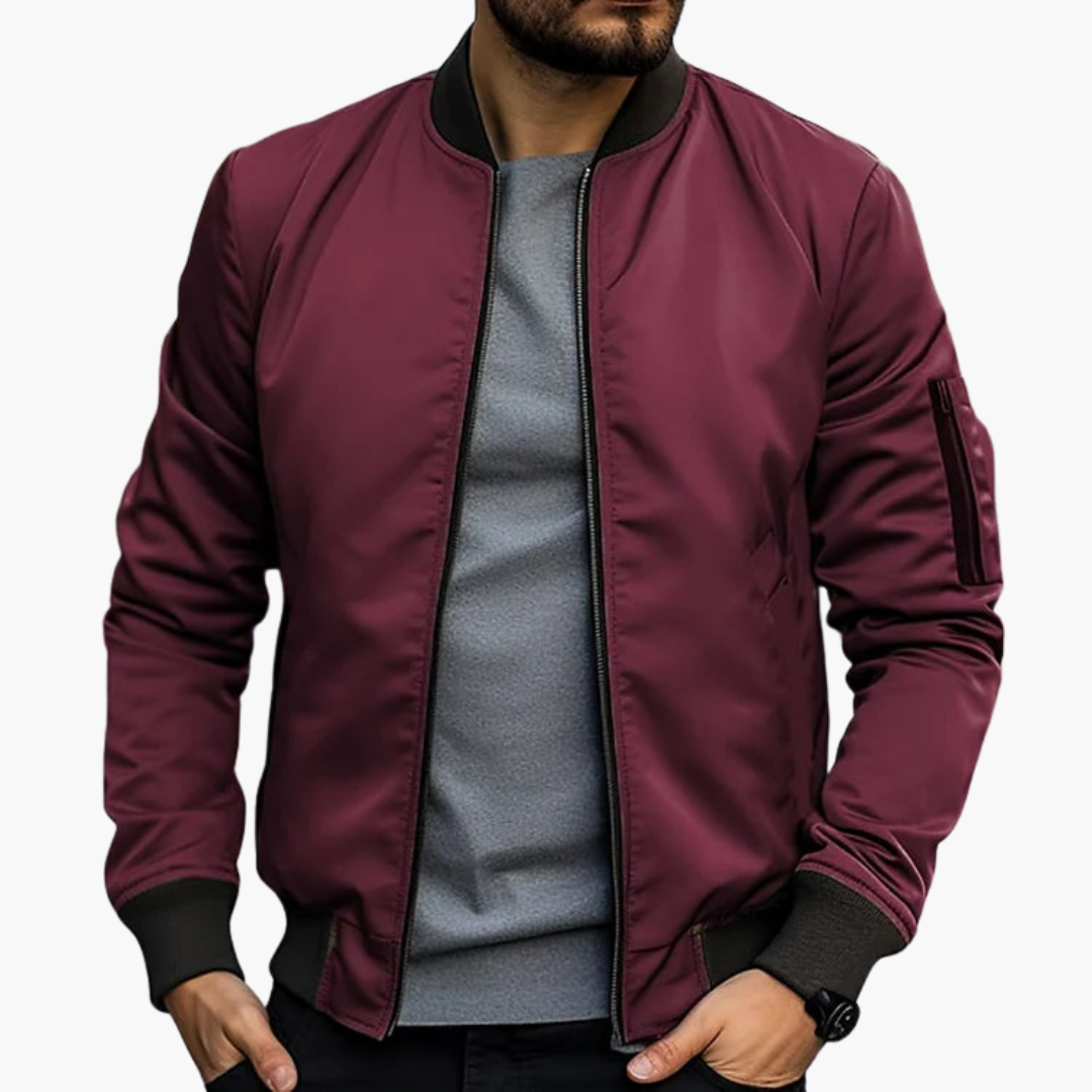 Uriel - Ribbed Bomber Jacket Slim Fit