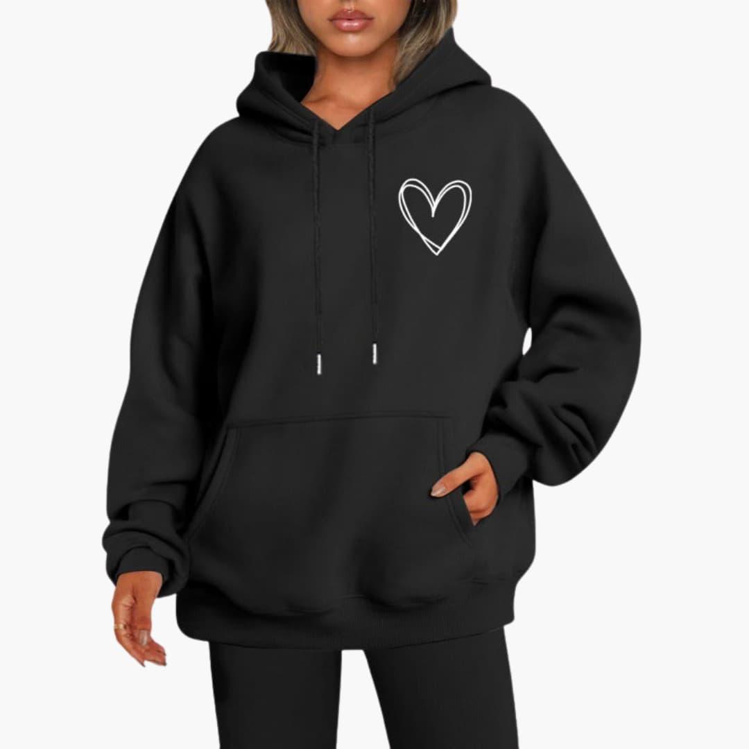 Saria - Pullover Hoodie Regular Fit Ribbed