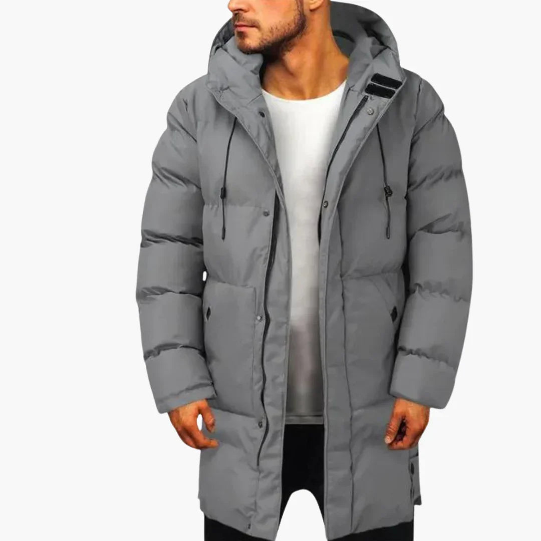 Jasper - Padded Parka Jacket Mid-Length Textured