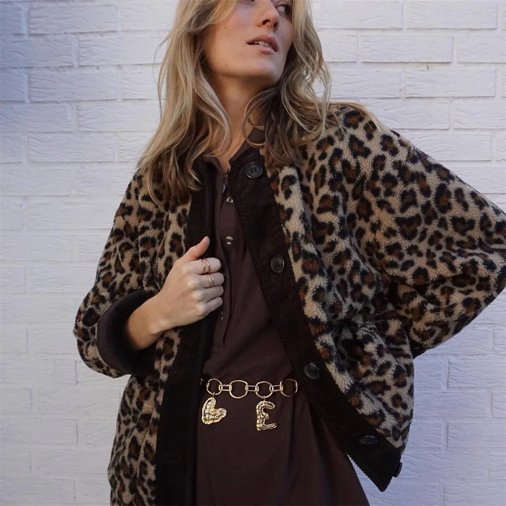 Sabrina - Oversized Winter Jacket Leopard Print