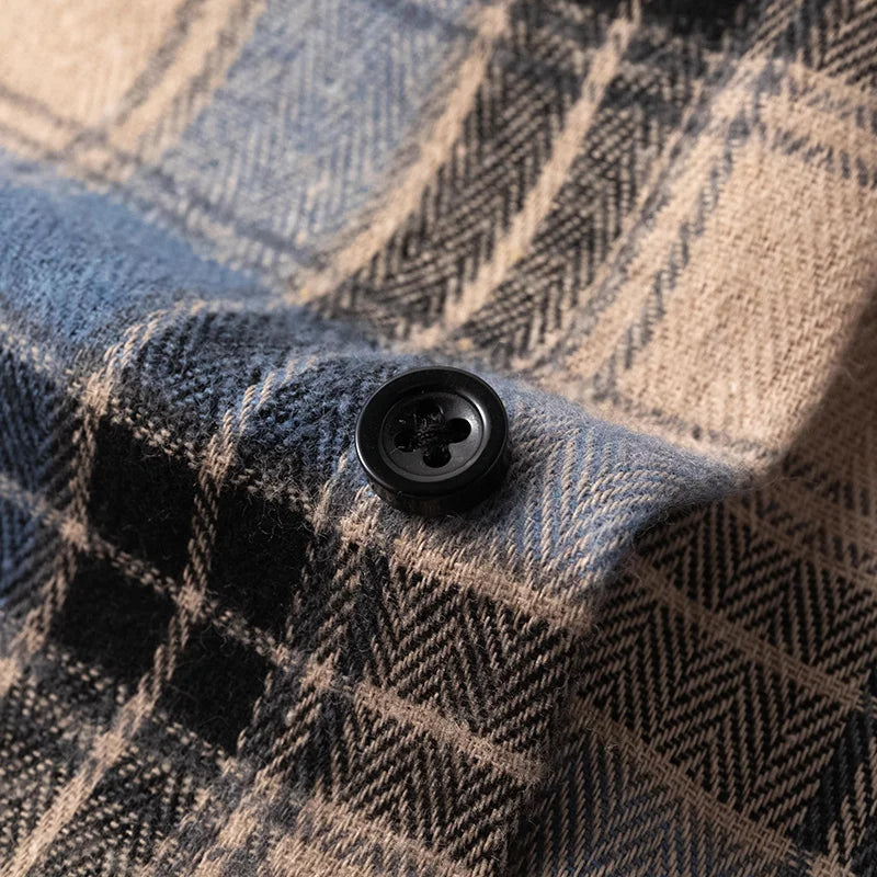 Kai - Classic Plaid Flannel Shirt Long Sleeve