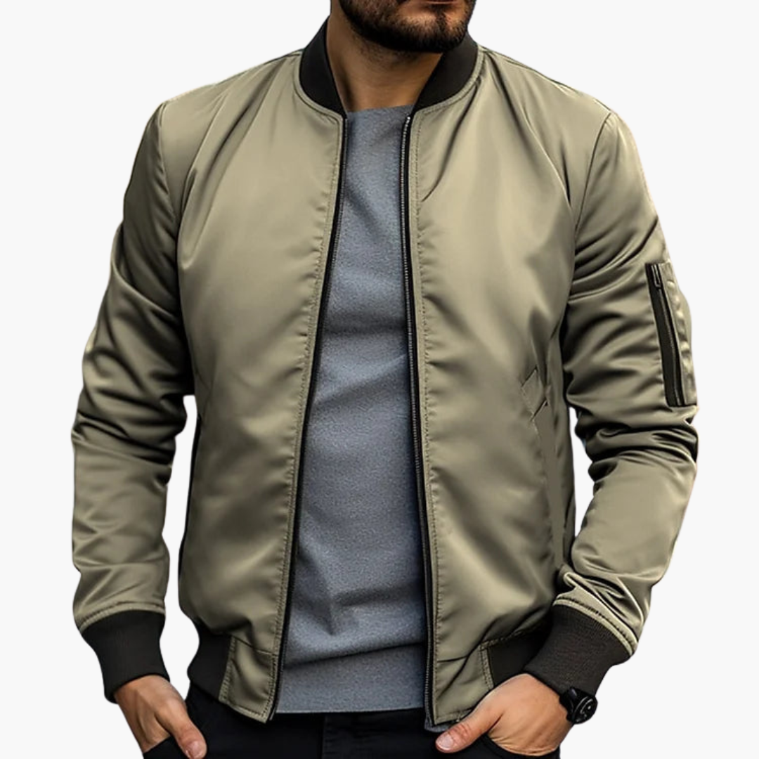 Uriel - Ribbed Bomber Jacket Slim Fit