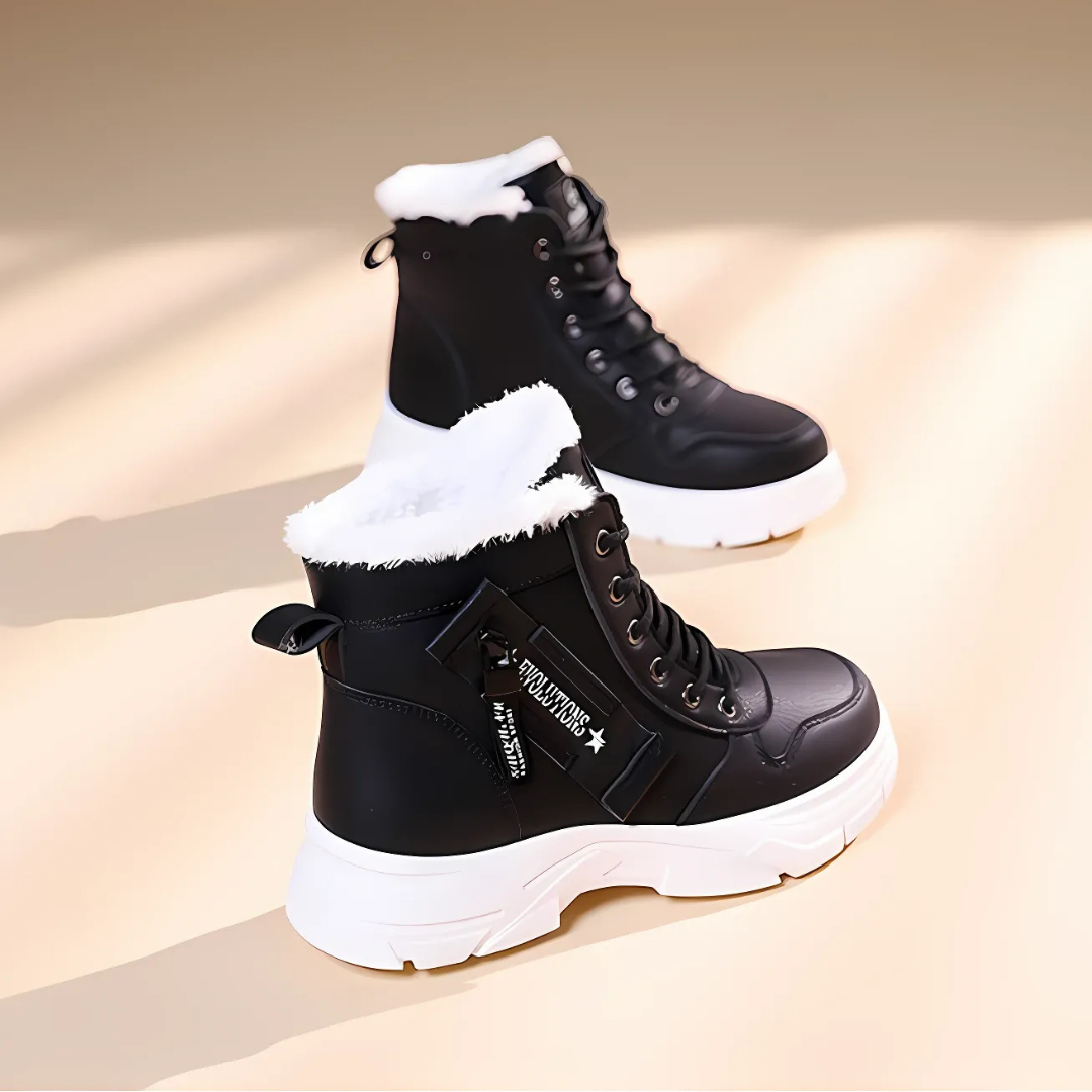 Aurora - Minimal Lace-Up Boots Structured Fit