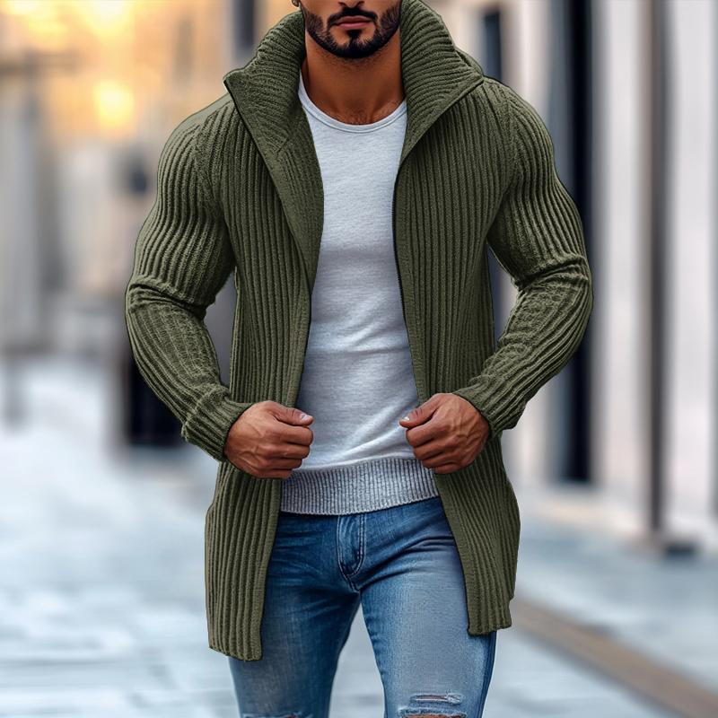 Mateo - Stand Collar Long Sleeve Cardigan