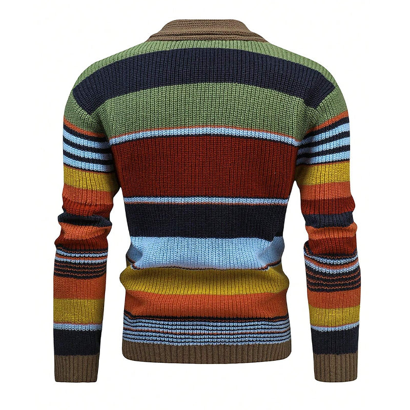 Noah - Colorblock Lapel Sweater Jacket Regular Fit