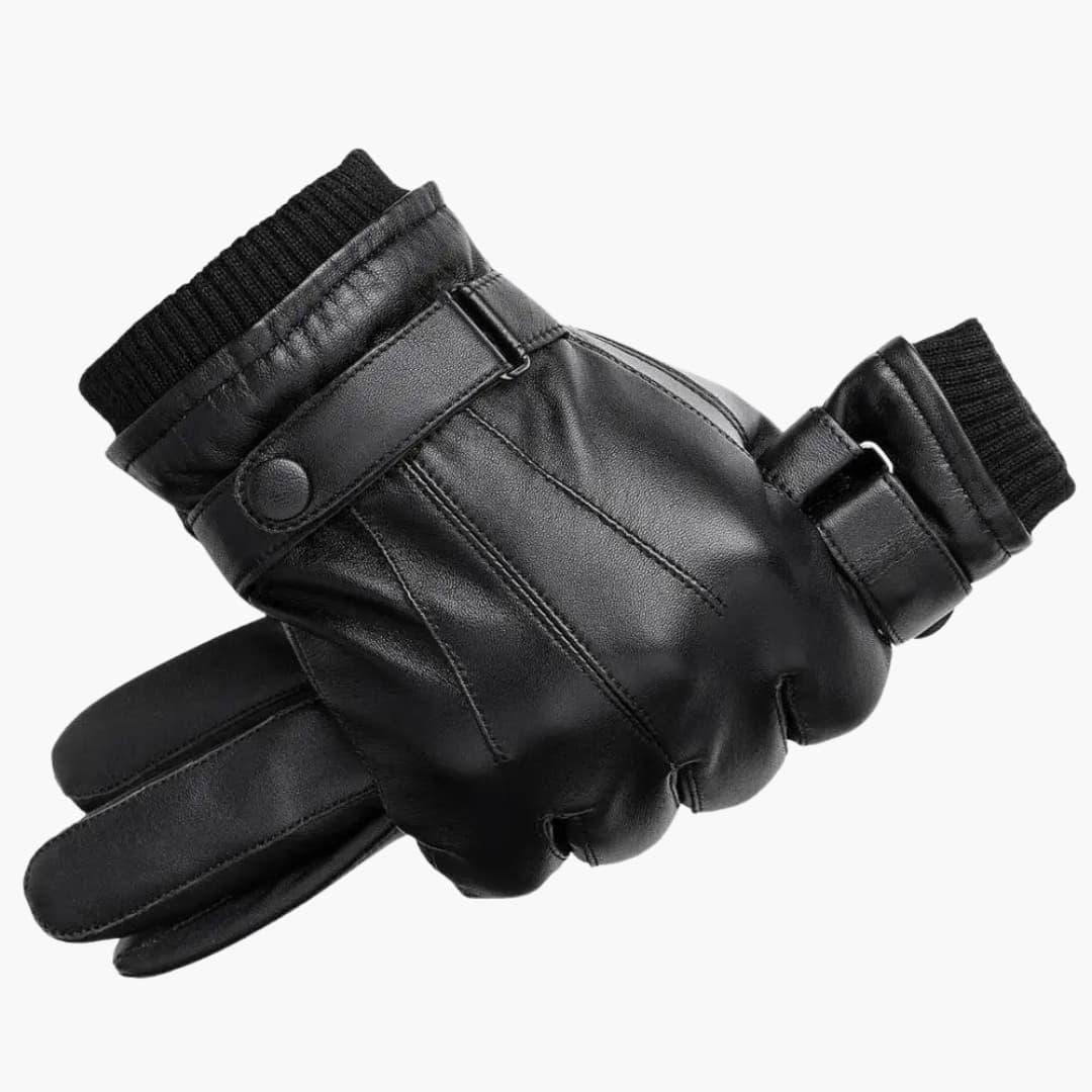 Thaddeus - Close-Fitting Leather Gloves Dark Color