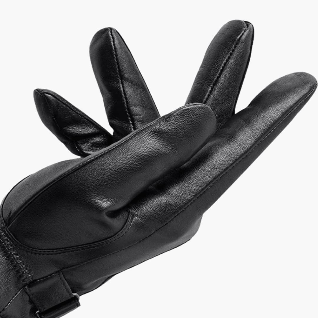 Thaddeus - Close-Fitting Leather Gloves Dark Color