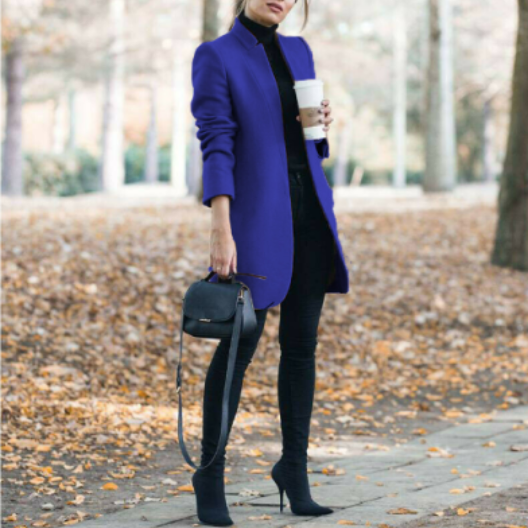 Ashley - Straight Silhouette Winter Coat Stand-up Collar