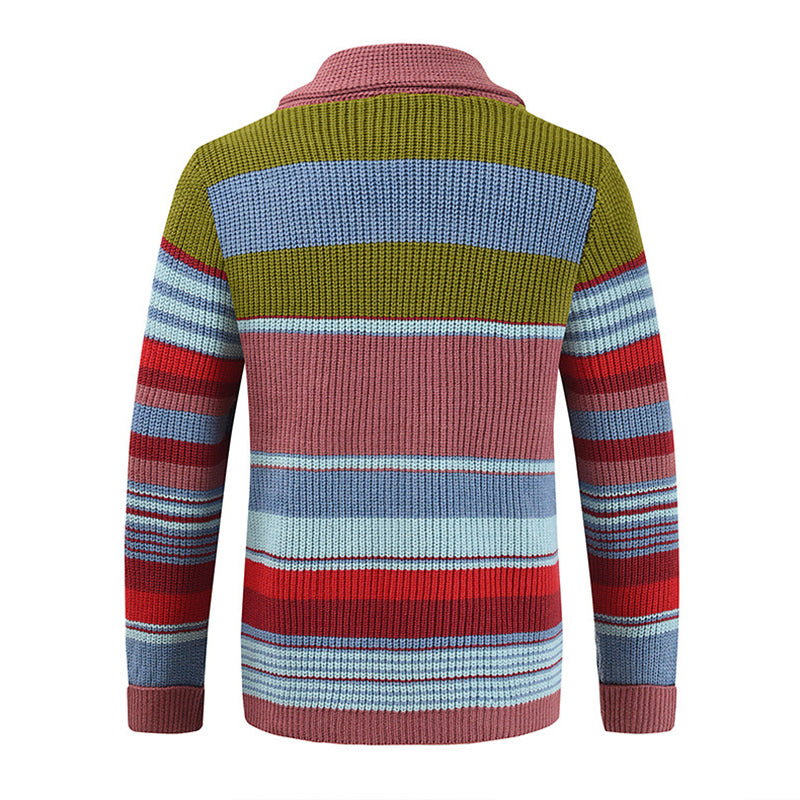 Noah - Colorblock Lapel Sweater Jacket Regular Fit