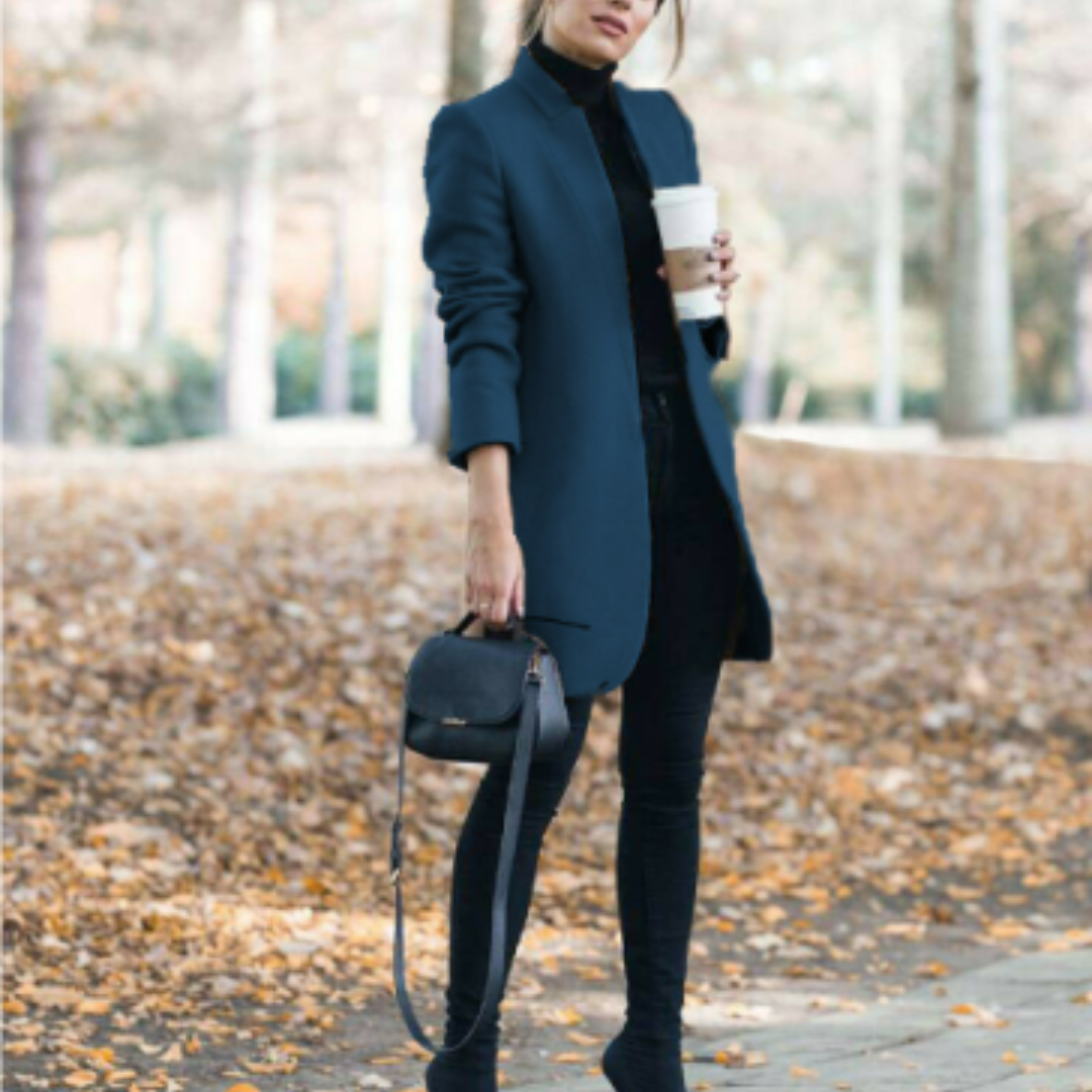 Ashley - Straight Silhouette Winter Coat Stand-up Collar