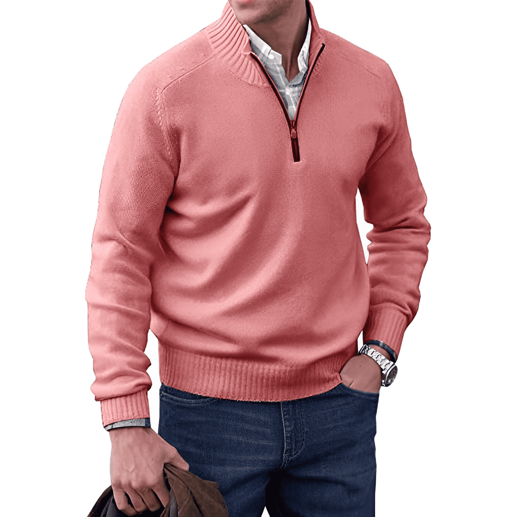 Seth - Knitted Pullover Jumper Half-Zip Regular Length