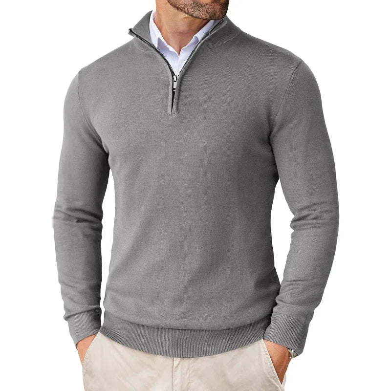Brian - Zip Up Sweater Long Sleeve Ribbed