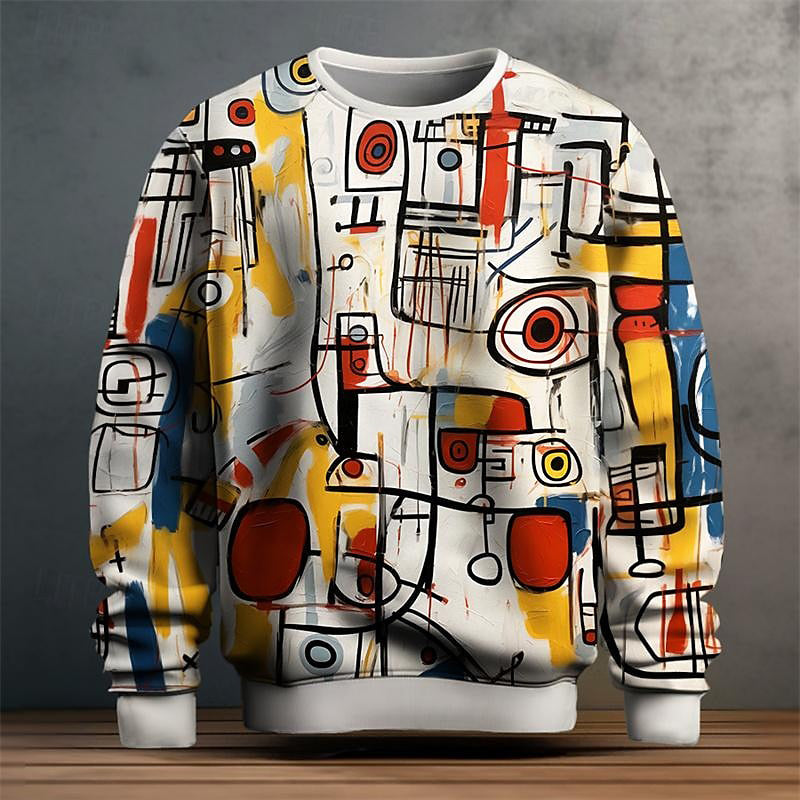 Tate - Geometric Pattern Sweater Regular Fit Long Sleeve