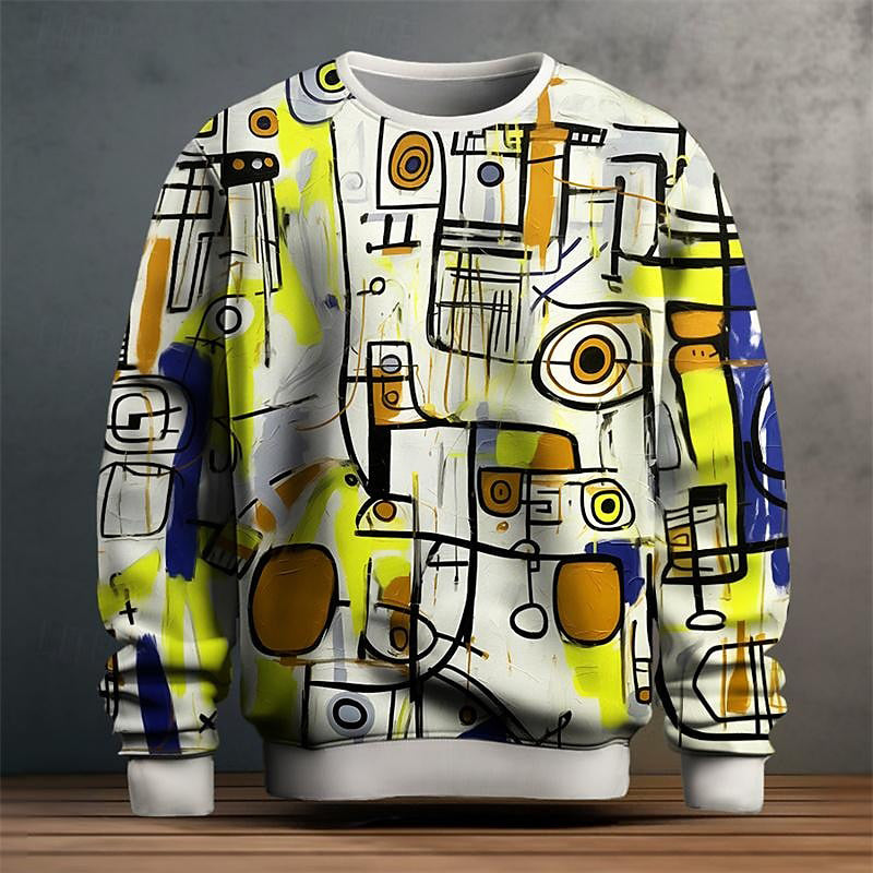 Tate - Geometric Pattern Sweater Regular Fit Long Sleeve