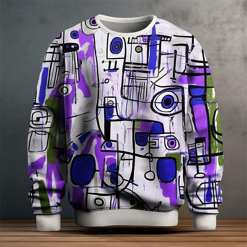 Tate - Geometric Pattern Sweater Regular Fit Long Sleeve