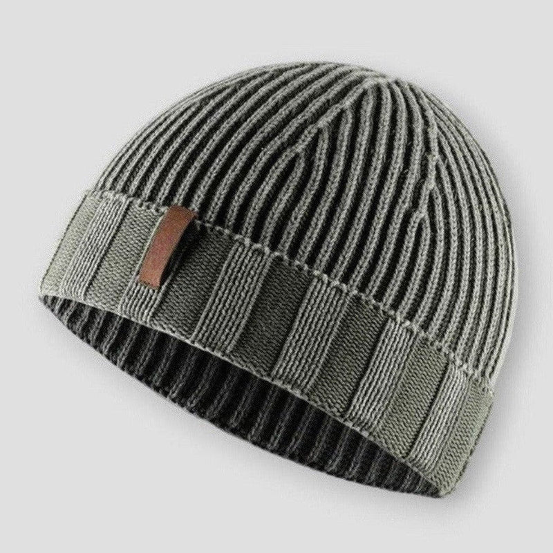 Zander - Knitted Beanie Fitted Rounded Cuffed