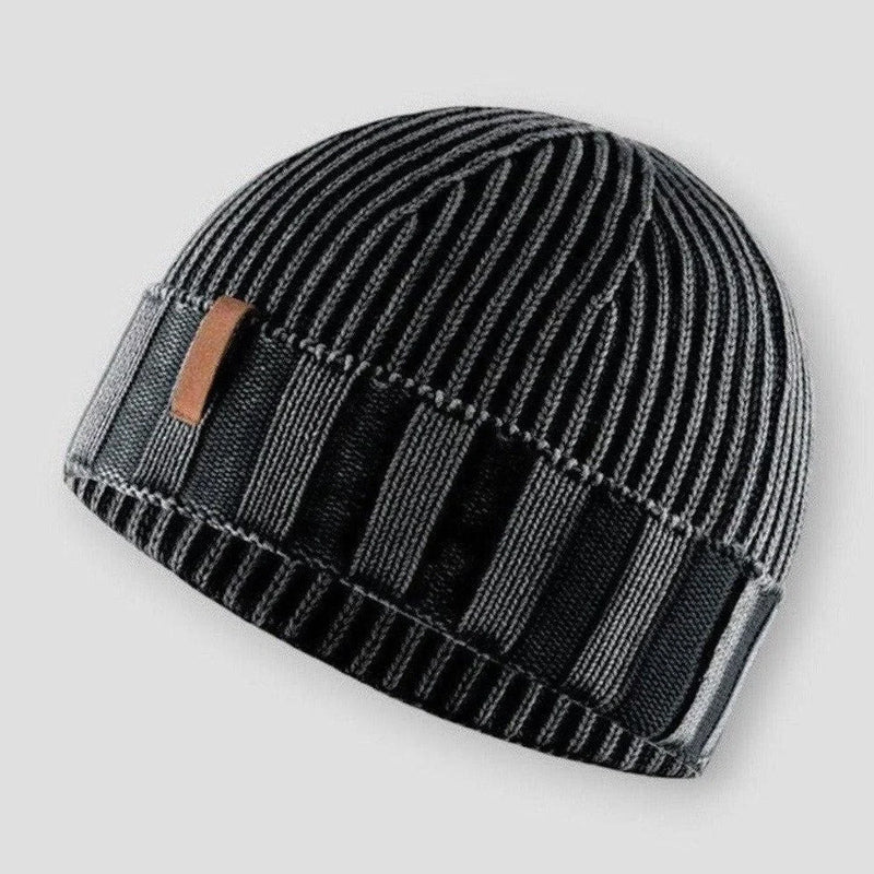 Zander - Knitted Beanie Fitted Rounded Cuffed