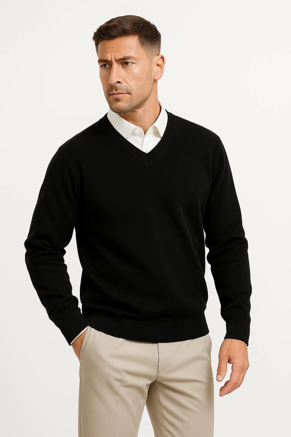 Benjamin - Slim Fit Long Sleeve V-Neck Pullover