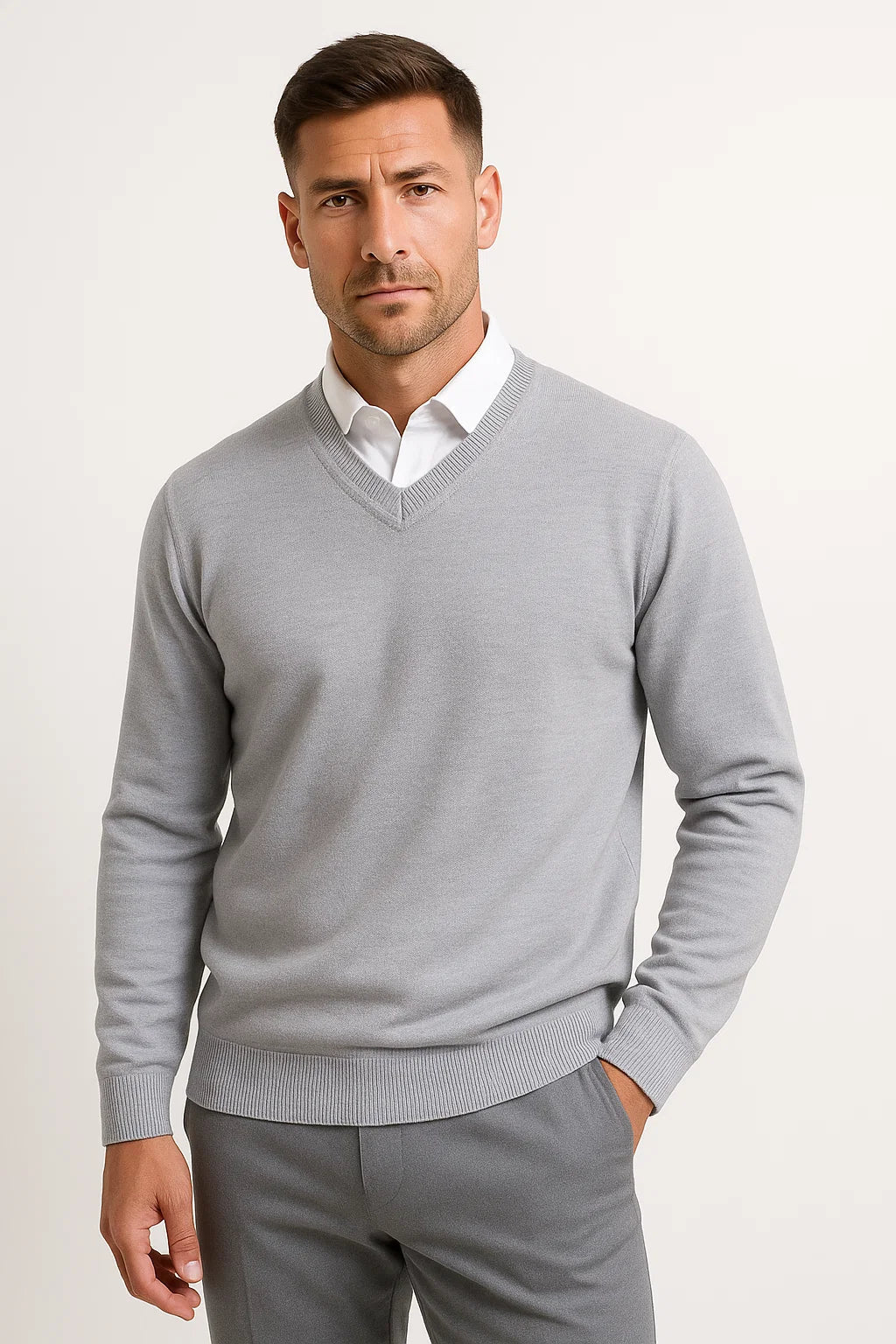 Benjamin - Slim Fit Long Sleeve V-Neck Pullover