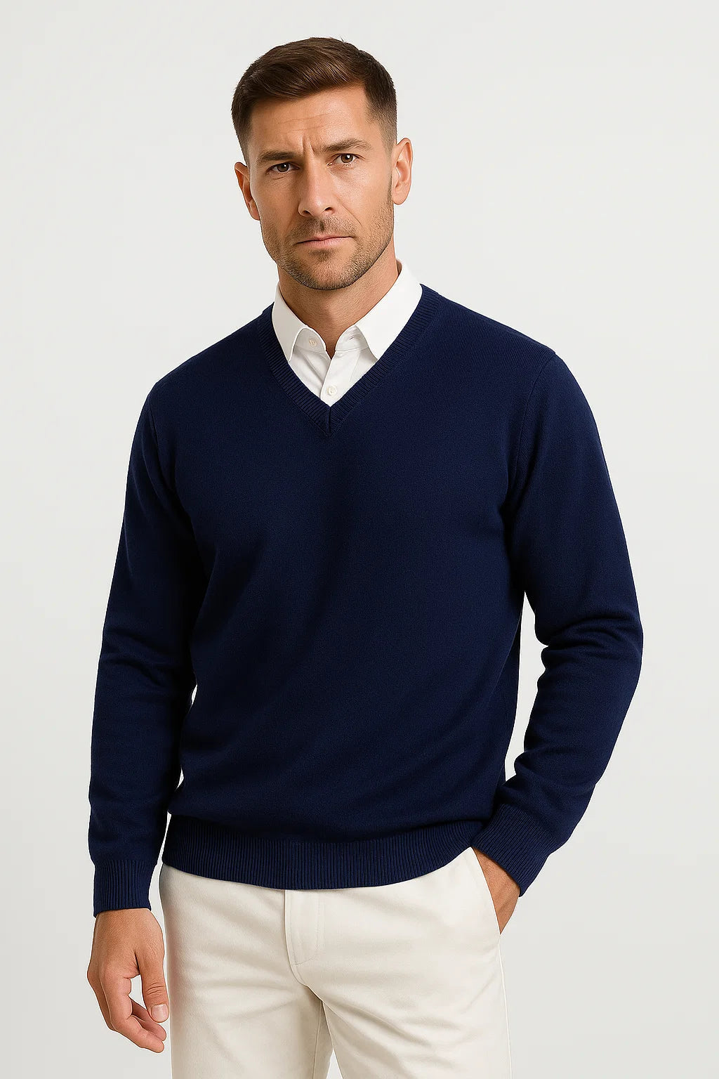Benjamin - Slim Fit Long Sleeve V-Neck Pullover