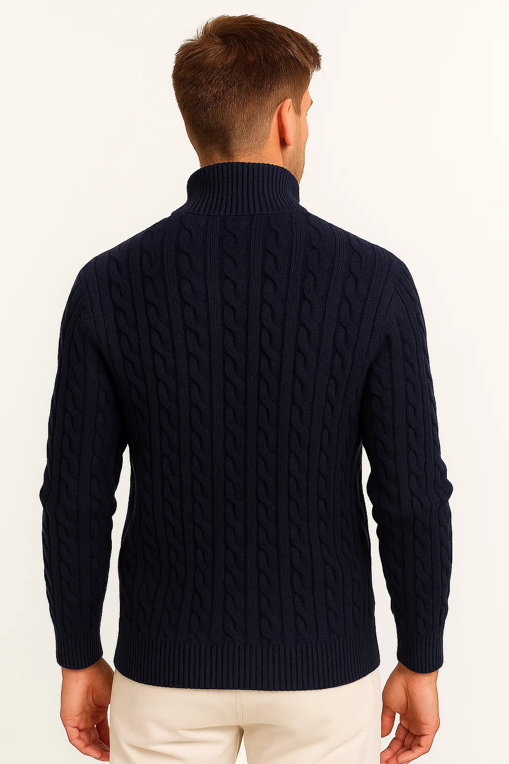 Peter - Cable-Knit Quarter-Zip Sweater Regular Fit