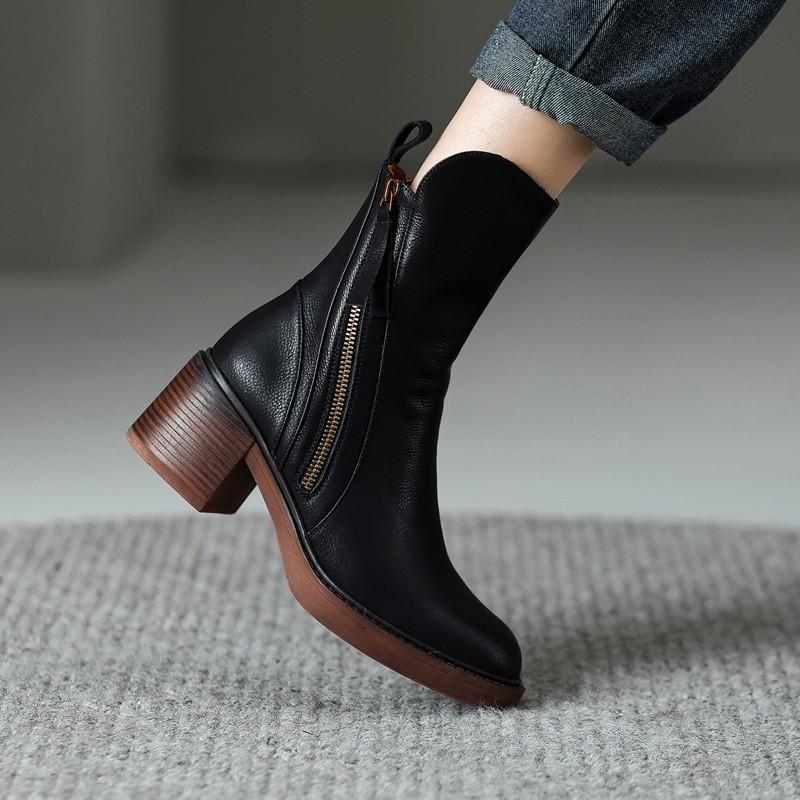 Audrey - Modern Ankle Boots with Zippers