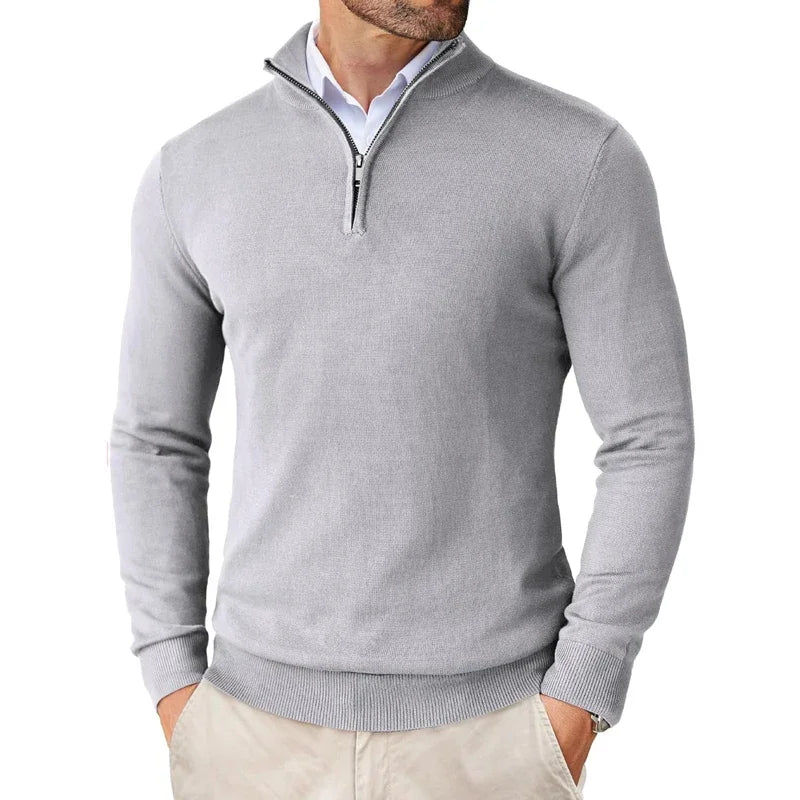 Brian - Zip Up Sweater Long Sleeve Ribbed