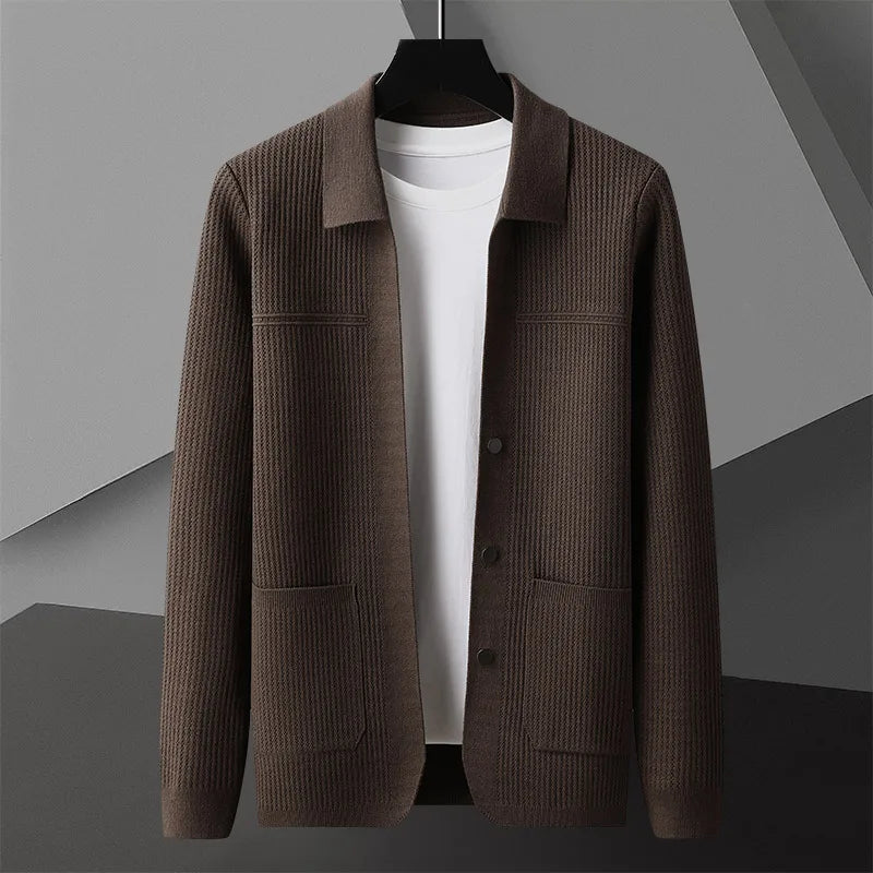 Sawyer - Ribbed Cardigan with Sharp Collar