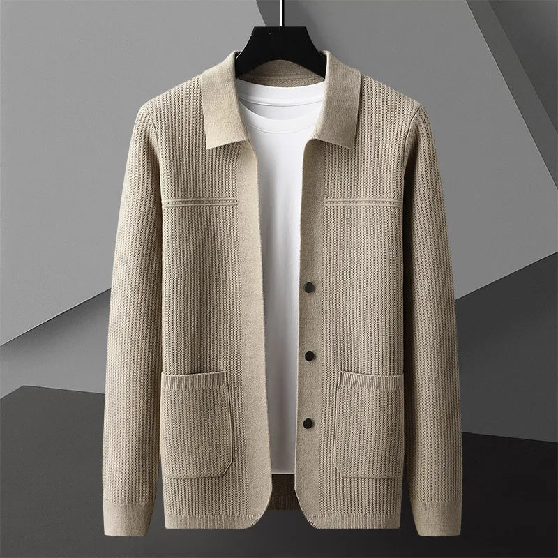 Sawyer - Ribbed Cardigan with Sharp Collar