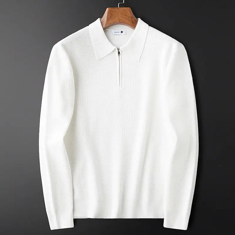 Dorian - Quarter Zip Top Tailored Fit Waffle Knit