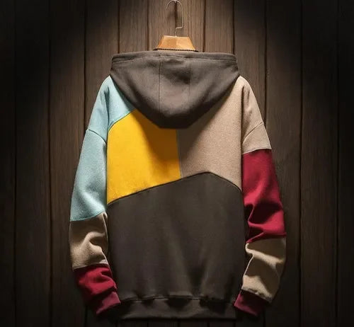 Alan - Color Block Hoodie with Drawstring