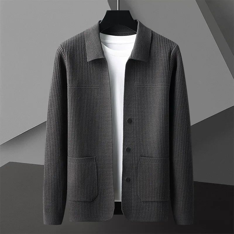 Sawyer - Ribbed Cardigan with Sharp Collar