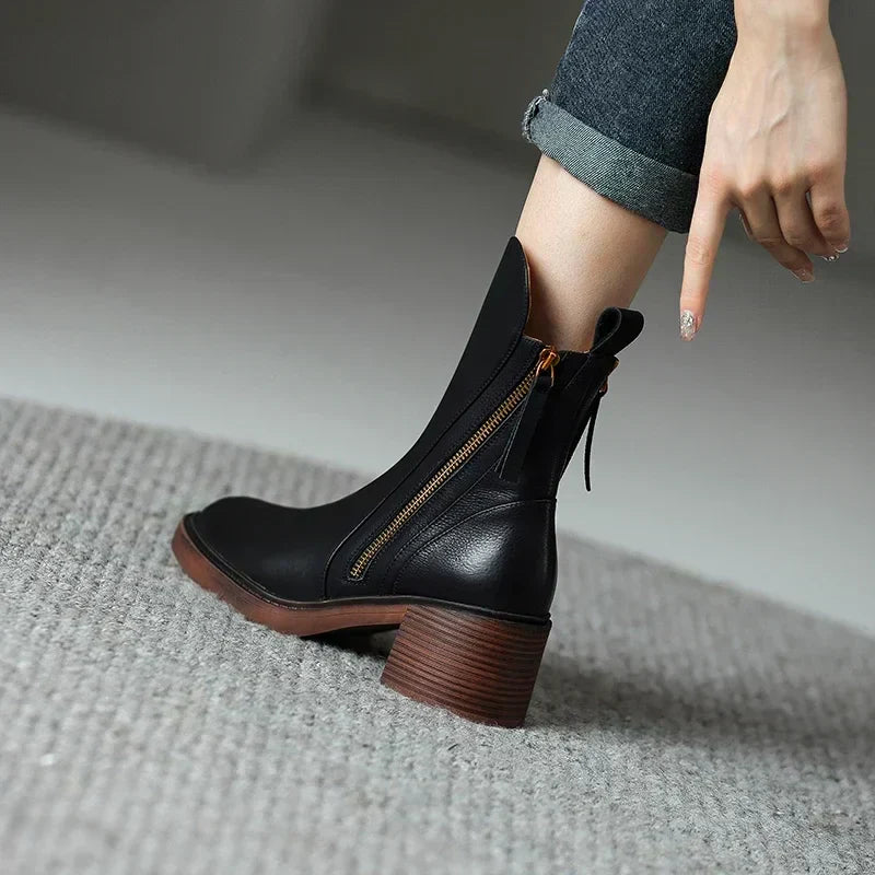 Audrey - Modern Ankle Boots with Zippers