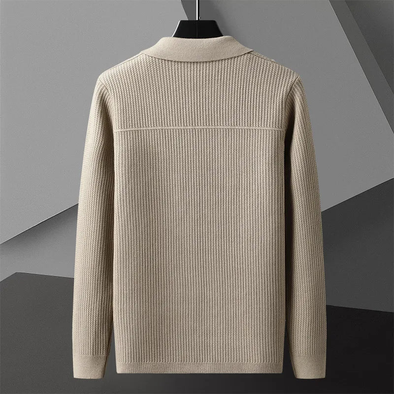 Sawyer - Ribbed Cardigan with Sharp Collar