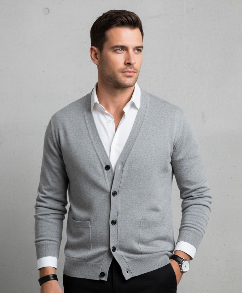 Blake - V-Neck Cardigan with Button Closure