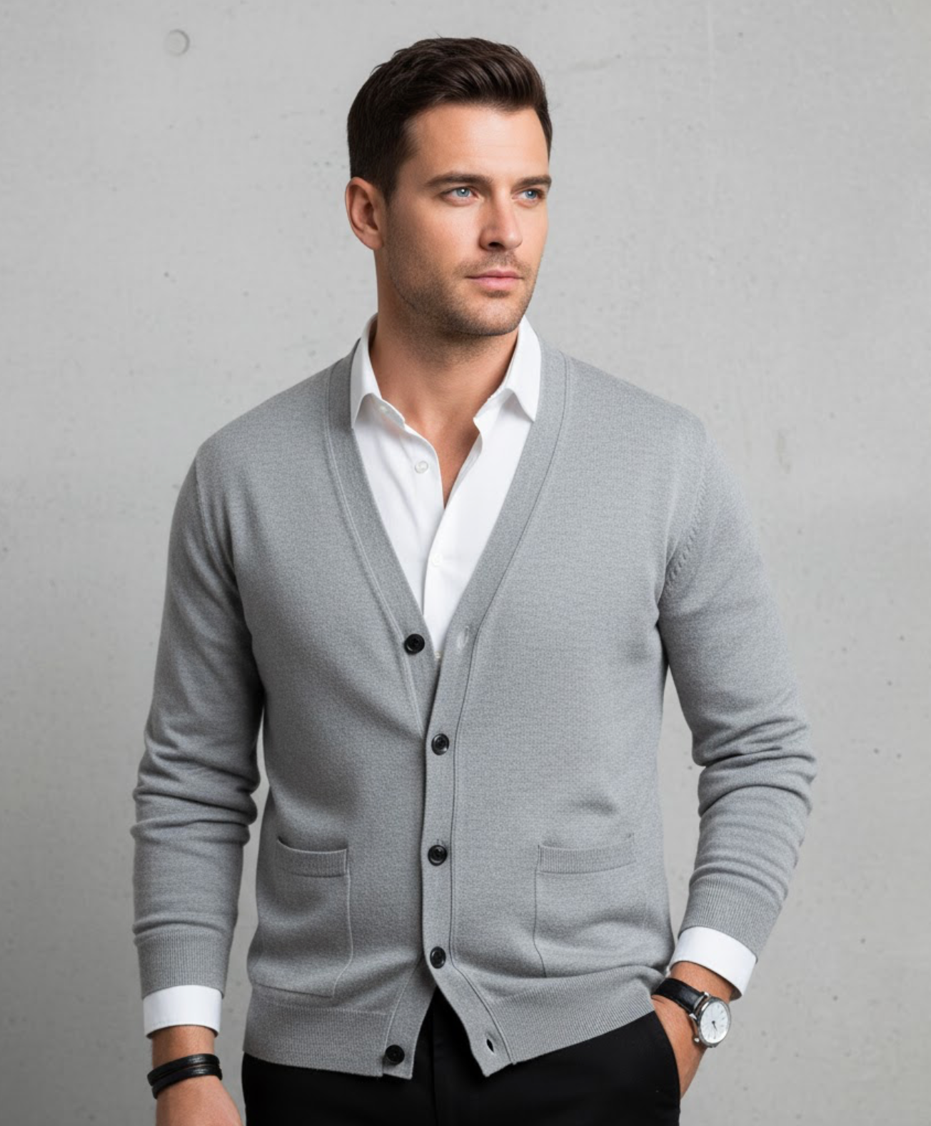 Blake - V-Neck Cardigan with Button Closure