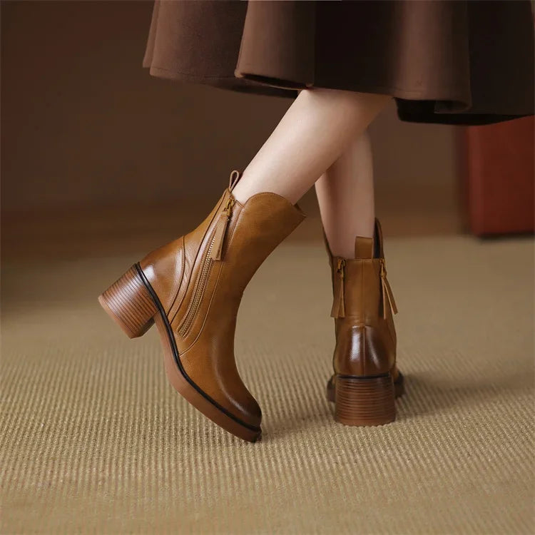 Audrey - Modern Ankle Boots with Zippers